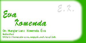eva komenda business card