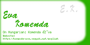 eva komenda business card